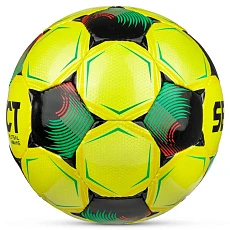 Мяч футзал. SELECT Futsal Mimas V26, 1053471007, р.4,FIFA Basic, 32п, ПУ, руч.сш, желто-зелено-черн.