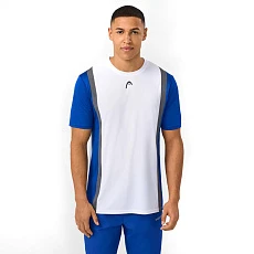 Футболка мужская HEAD Club 25 Tech T-Shirt M 811725-ROWH-L, р.L, полиэстер, бело-синий