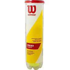 Мяч теннисный WILSON Championship, WRT110000, одобр.ITF и USTA,фетр,нат.резина, уп.4 шт, желтый