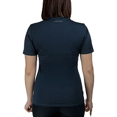 Футболка женская HEAD Club 22 T-Shirt W 814725-NV-L, р.L, 100% полиэстер, темно-синий