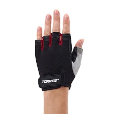 Перчатки для занятий спортом TORRES, PL6265L, р.L, полиэстер, микрофибра, подбивка 6 мм, черные
