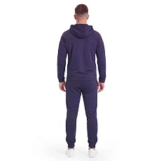 Костюм спорт. муж. с капюш. MIKASA MT550/701-083-L, р. L, 100% полиэстер, темносине-белый