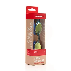 Очки для плав.TORRES Pro, SW-32518MR, зерк.линзы.,синяя оправа,дв.рег.ремешок