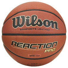 Мяч баск. WILSON Reaction PRO, WTB10138XB06, р.6, синт. PU, бутил. камера, темно-коричневый