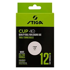 Мяч для наст. тенниса Stiga Cup ABS, 1110-2510-12, диам.40+мм, пластик, упак. 12 шт, белый