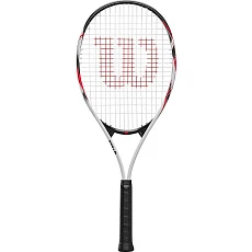 Ракетка б/т Wilson Fusion XL Gr2, WR199110U2, для любит, алюминий, со струнами, черно-бело-красный