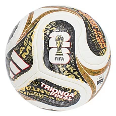 Мяч футб. ADIDAS WC26 Trionda Final PRO, JY8928, р.5, FIFA PRO, 4пан, ПУ, термосш, бел-черн-золотист
