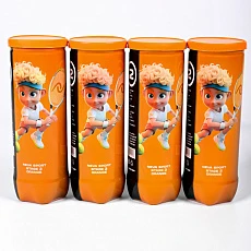 Мяч теннисный детский NS Orange, 5021005, уп.3 шт, резина, шерть, нейлон, желто-оранжевый