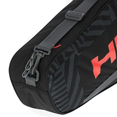 Сумка-чехол HEAD Base Racquet Bag S, 261323-BKOR, с карманом, для 3 тен.ракеток, черно-коралловый