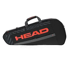 Сумка-чехол HEAD Base Racquet Bag S, 261323-BKOR, с карманом, для 3 тен.ракеток, черно-коралловый