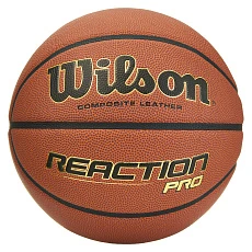 Мяч баск. WILSON Reaction PRO, WTB10139XB05, р.5, синт. PU, бутил. камера, темно-коричневый