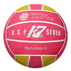 Мяч для водного поло KAP7 HydroGrip World Aquatics,98203 р.4, жен.,резина, 400-450гр, розов-желт-бел