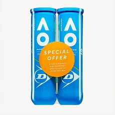 Мяч теннисный Dunlop Australian Open, 601604, уп.2 банки*4 шт, одобр.ITF,фетр,нат.резина, желтый