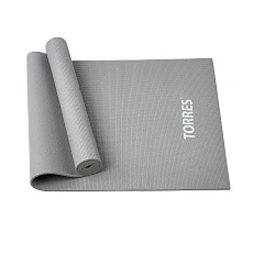 Коврик для йоги TORRES Relax 6, YL12236G, PVC 6 мм, нескользящее покрытие, серый