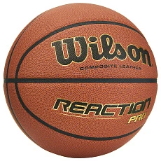 Мяч баск. WILSON Reaction PRO, WTB10137XB07, р.7, синт. PU, бутил. камера, темно-коричневый