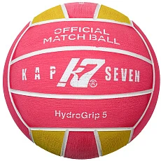 Мяч для водного поло KAP7 HydroGrip World Aquatics,98202 р.5, муж.,резина, 400-450гр, розов-желт-бел