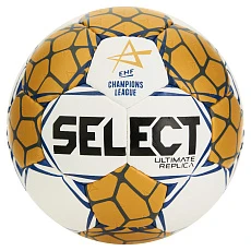 Мяч ганд. SELECT Ultimate Replica v24, 1671854990, р.2 (Junior), EHF Appr, ПУ, руч.сш, золотисто-бел
