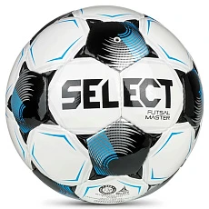 Мяч футзал. SELECT Futsal Master V26, 1043471003, р.4, Basic,32п, гл.ПУ, руч.сш,бело-сине-черный