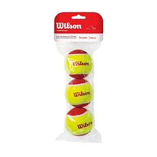 Мяч теннисный детский WILSON Starter Red, WRT137001,уп.3 шт, фетр,нат.резина,желто-красный