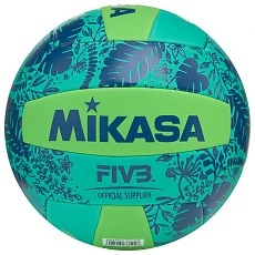 Мяч вол. пляжн. MIKASA BV354TV-GV-GG, синт.кожа (ТПЕ),маш.сш.,18 пан, бут.кам, салатово-синий