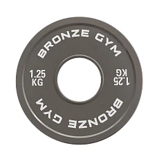 Диск калиброванный BRONZE GYM для пауэрлифтинга серый 1,25 кг