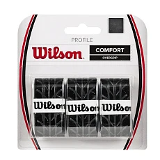 Овергрип Wilson Profile Overgrip, WRZ4025BK, 0,5 мм, размер 2,5см*120см,3 шт, черный