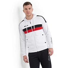 Костюм спорт. муж. с капюш. MIKASA MT550/701-078-M, р.M, 100% полиэстер, бело-черно-красный