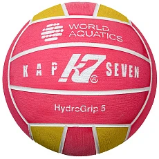 Мяч для водного поло KAP7 HydroGrip World Aquatics,98202 р.5, муж.,резина, 400-450гр, розов-желт-бел