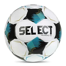 Мяч футб. SELECT Numero 10 V26, 0575071002, р.5, FIFA Basic, 32п, ПУ, гибр.сш, бело-черно-бирюзовый