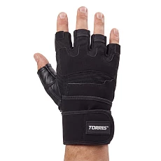 Перчатки для занятий спортом TORRES, PL6269L, р.L, полиэстер, микрофибра, подбивка 6 мм, черные