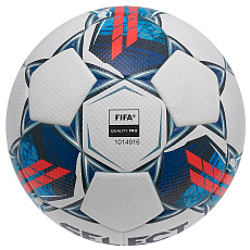Мяч футзал. SELECT Futsal Super TB 3613460003,р.4, FIFA Quality Pro, 32п,ПУ, термосш,бело-сине-красн
