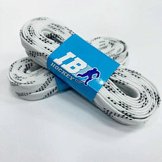 Шнурки для коньков IB Hockey с пропиткой, HLIB274WH, полиэстер, 274см, белый