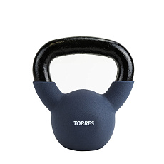 Гиря TORRES 4 кг, PL55224, чугун в неопреновой оболочке, серый