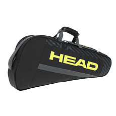 Сумка-чехол HEAD Base Racquet Bag S, 261423-BKNY, с карманом, на 3 тен.ракетки, черно.желтый