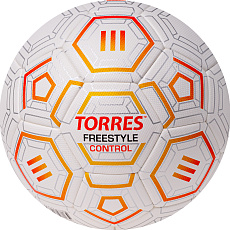 Мяч футб. TORRES Freestyle Control, F3231765, р.5, 32 п.,PU-Microfi, термосшив., бело-оран-сереб