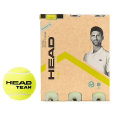 СЦ*Мяч теннисный HEAD Team 3*3B, 575741, НЕГЕРМ. крафт уп. 3 банки по 3 мяча, одобр.ITF, фетр, желт