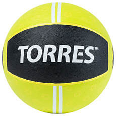 Медбол TORRES 2 кг, AL00232, резина, диаметр 19,5 см, салатово-черный