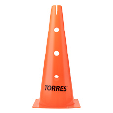 Конус трен. TORRES, TR1011, пластик, высота 46 см, с отв. для штанги TORRES, оранжевый