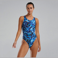 Купальник слитный TYR Maxfit Durafast Lite Electro, MELT7A-420, размер 32, российский размер 44, полиэстер, спандекс, сине-голубой