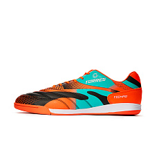 Бутсы зальные TORRES TIEMPO-J подростковые, TS134236-417-34, р.34,резина,ПУ,текст,оранжево-бирюзовый