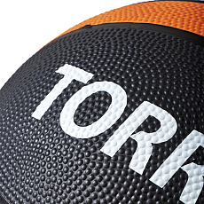 Медбол TORRES 2 кг, AL00222, резина, диаметр 19,5 см, черно-оранжевый