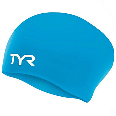 Шапочка для плав. TYR Long Hair Wrinkle-Free Silicone Cap, LCSL-360, ГОЛУБОЙ, силикон