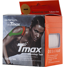 Тейп кинезиологический Tmax Extra Sticky Biege (5 см x 5 м), 423112, телесный