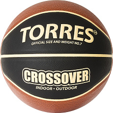 СЦ*Мяч баск. TORRES Crossover, B32097, р.7,ПУ-комп, нейлон. корд, бут.камера, тем. черно-оранж-беж