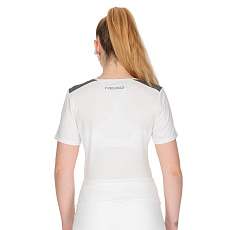 Футболка женская HEAD Club 22 T-Shirt W 814431-WHDB-XS, р.XS, 92% полиэстер, 8% эластан, ,белый