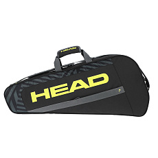 Сумка-чехол HEAD Base Racquet Bag S, 261423-BKNY, с карманом, на 3 тен.ракетки, черно.желтый