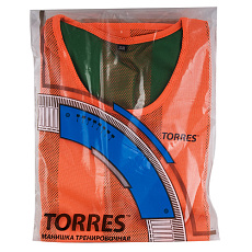 Манишка TORRES двухсторонняя, TR11045O/G, р.Sr, тренировочная, полиэстер, оранж-зеленая