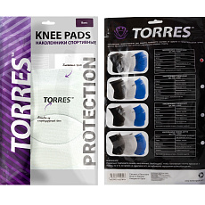 Наколенники спортивные TORRES Basic, PRL112220XL-01, размер XL, пара, белый