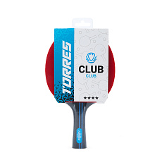 Ракетка для н/т TORRES Club 4*, TT23008, для тренировок, накладка 2,0 мм, конич. ручка