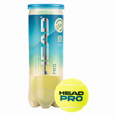 СЦ* Мяч теннисный HEAD Pro 3B, 571603, НЕГЕРМ. УП, уп.3 шт,одобр.ITF,сукно,нат.резина,желтый